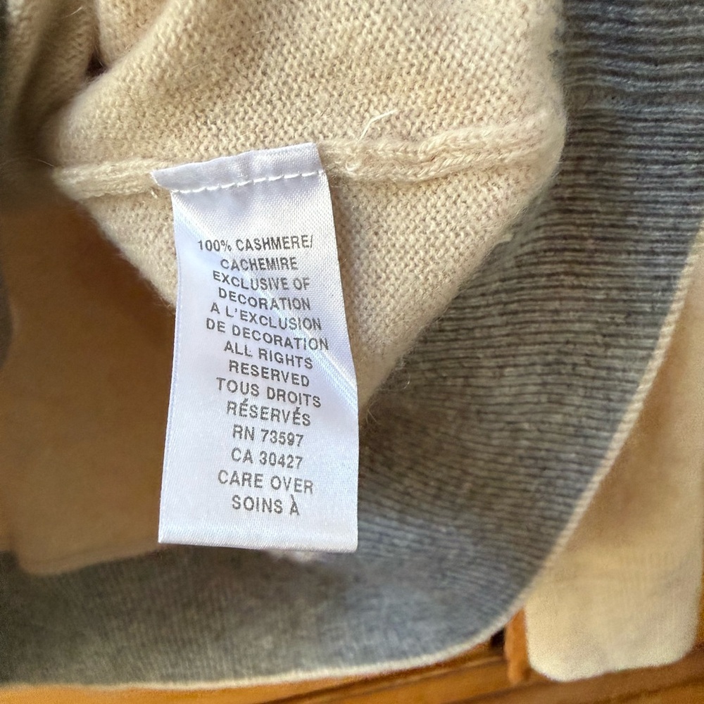 Raffi Men's 100% Cashmere long sleeve 1/4 Zip-Up Sweater EUC mock neck - Picture 6 of 7